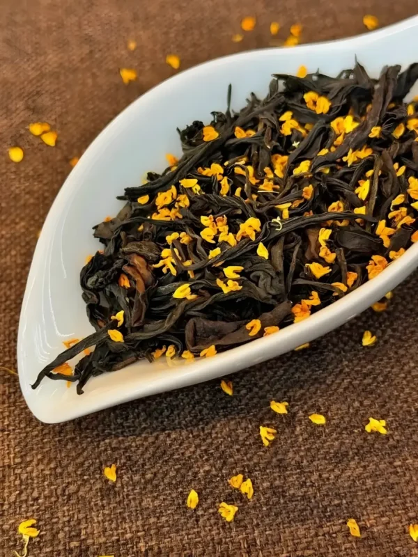 Osmanthus tea and osmanthus black tea blended with pure leaf tea for a soothing yogi stress relief tea experience.