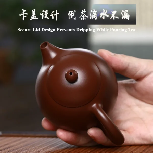 Clay tea pot with secure lid design prevents dripping while pouring tea, combining functionality and elegance for sassy tea lovers